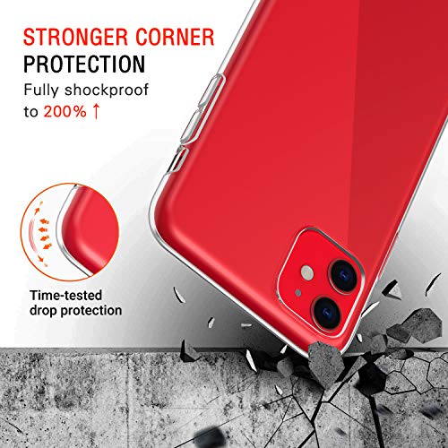 ivoler Funda para iPhone 11 6.1 Pulgadas, con 3 Piezas Cristal Templado, Transparente Suave TPU Silicona Carcasa Protectora Anti-Choque Caso Delgada Anti-arañazos Case