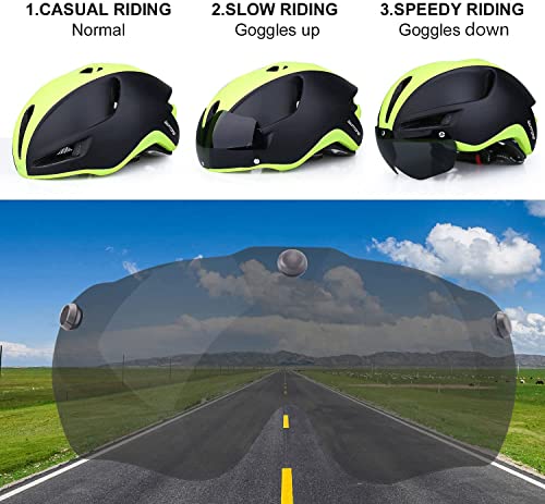 iWUNTONG Casco Bicicleta Adulto, Casco de Bicicleta con USB Luz LED Recargable Certificación CE Casco Bicicleta Hombre Mujer con Desmontable Magnética Visera & Cuerda de Seguridad Reflectante 57-62 cm