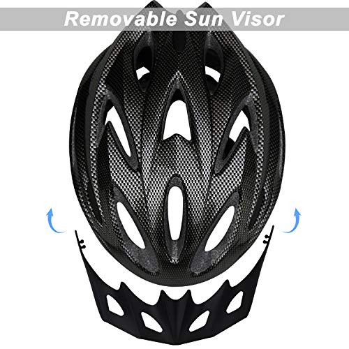 iWUNTONG Casco Bicicleta Adulto Hombre Mujer Casco de Bicicleta Certificado CE Casco MTB con Visera Extraíble Transpirable Casco Bici Carretera Montaña Road Ligero Cascos Ciclismo Ajustable 57-62cm