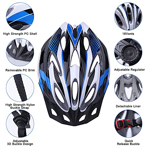 iWUNTONG Casco Bicicleta Adulto Hombre Mujer Casco de Bicicleta Certificado CE Casco MTB con Visera Extraíble Transpirable Casco Bici Carretera Montaña Road Ligero Cascos Ciclismo Ajustable 57-62cm