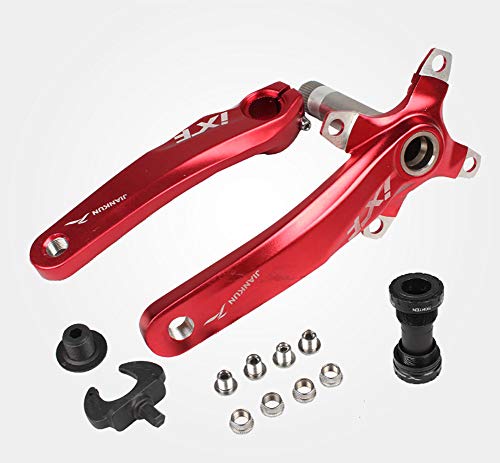 IXF Bielas para bicicleta de montaña, 170 mm, 104 BCD con kit de soporte inferior y pernos de cadena para bicicleta MTB BMX de carretera, compatible con Shimano, FSA, Gaint (rojo)