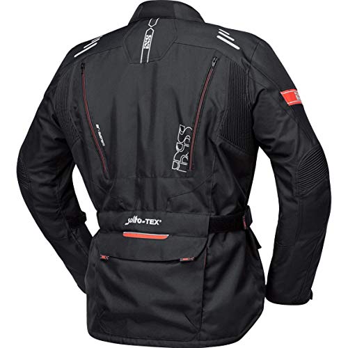 IXS Chaqueta de motorista con protectores Lorin-ST, chaqueta textil negro/rojo, XL, para hombre, Tourer, todo el año, poliéster