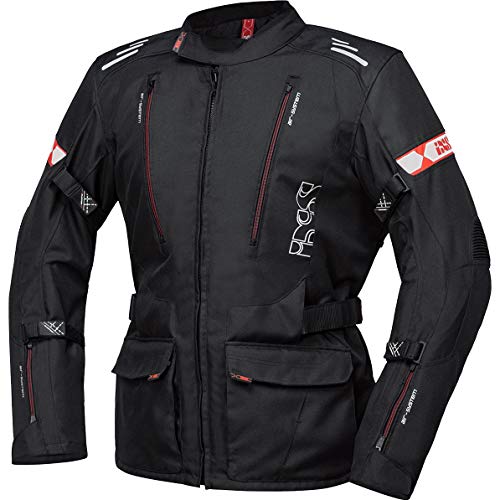 IXS Chaqueta de motorista con protectores Lorin-ST, chaqueta textil negro/rojo, XL, para hombre, Tourer, todo el año, poliéster