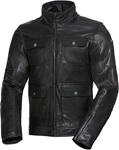 IXS Classic LD Nick - Chaqueta de piel para motorista, color negro