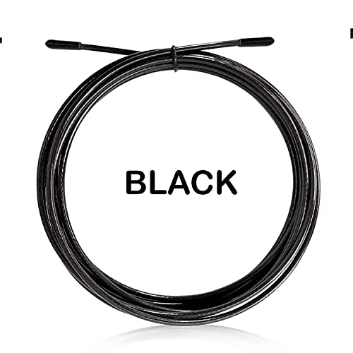 JABOFIT Set de cables de Repuesto para Cuerda de Saltar Fitness,Crossfit, | 4 Unidades para Comba Fitness Speed Rope en Acero de 2.5mm* 3 Mts Recubierto PVC | Compactible con Varias Marcas