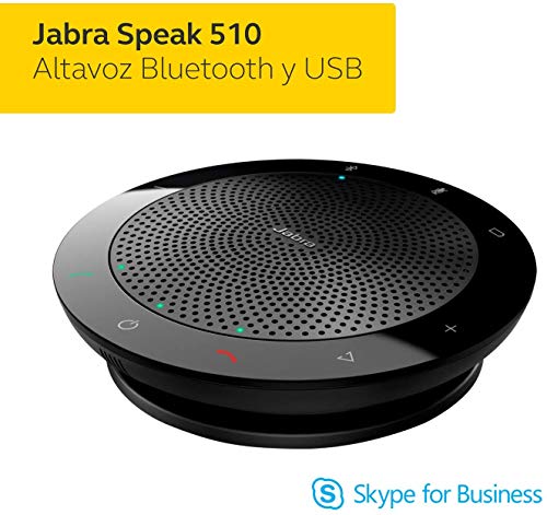 Jabra Speak 510 - Altavoz Portátil para Conferencias con USB - Certificado para Comunicaciones Unificadas - Compatible con PC, Smartphones y Tabletas