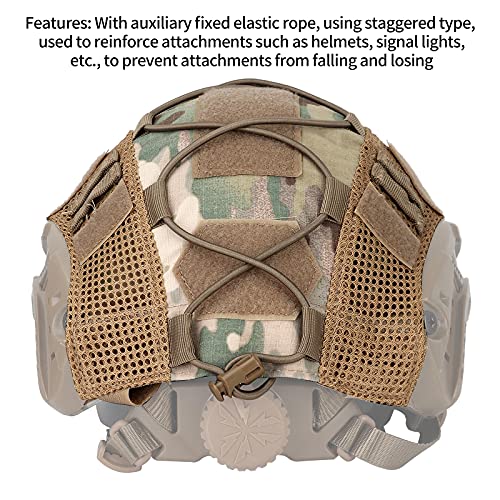 Jabroyee Casco táctico militar con diseño de lazo y gancho para casco firme con correa elástica para cascos rápidos, material de nailon impermeable