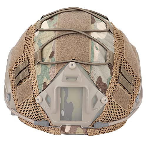 Jabroyee Casco táctico militar con diseño de lazo y gancho para casco firme con correa elástica para cascos rápidos, material de nailon impermeable