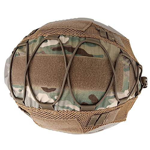 Jabroyee Casco táctico militar con diseño de lazo y gancho para casco firme con correa elástica para cascos rápidos, material de nailon impermeable