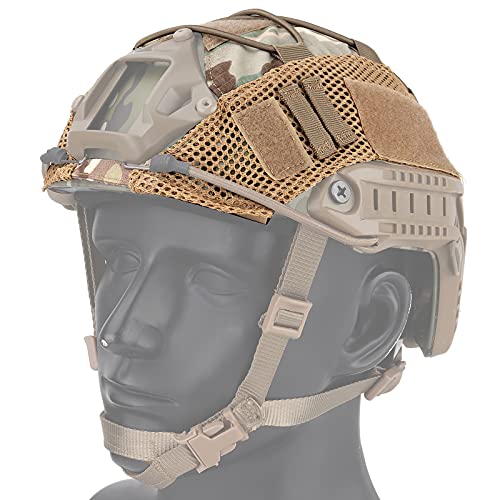 Jabroyee Casco táctico militar con diseño de lazo y gancho para casco firme con correa elástica para cascos rápidos, material de nailon impermeable