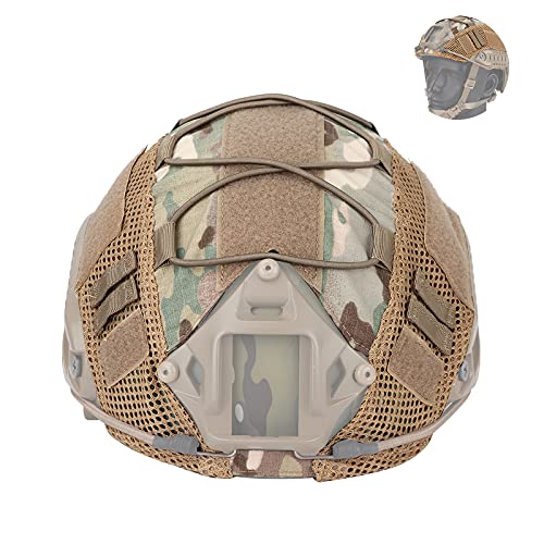 Jabroyee Casco táctico militar con diseño de lazo y gancho para casco firme con correa elástica para cascos rápidos, material de nailon impermeable