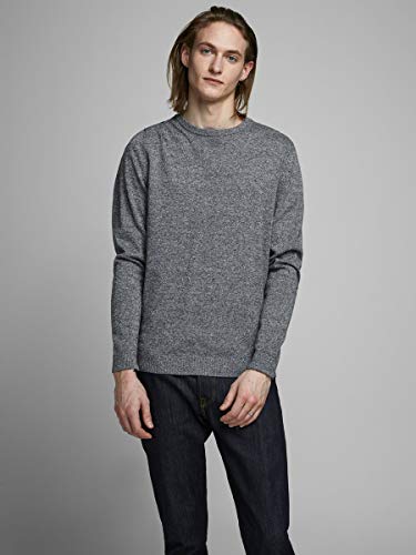 Jack & Jones Jjebasic Knit Crew Neck Noos suéter, Azul (Navy Blazer Detail: Twisted with Jet Stream), Large para Hombre