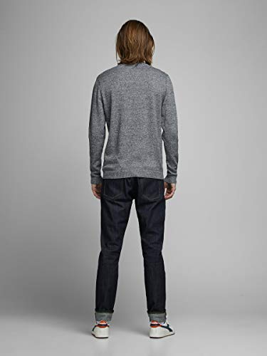 Jack & Jones Jjebasic Knit Crew Neck Noos suéter, Azul (Navy Blazer Detail: Twisted with Jet Stream), Large para Hombre