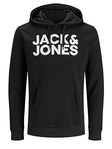 Jack & Jones Jjecorp Logo Sweat Hood Noos Hombre, Negro (Blackschwarz), X-Large