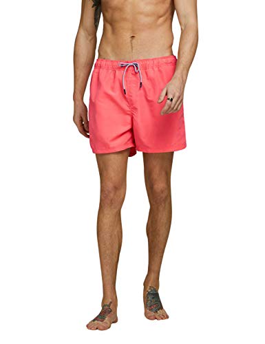 JACK&JONES JJIARUBA JJSWIM Shorts AKM STS Bañador, Naranja (Hot Coral), XL para Hombre