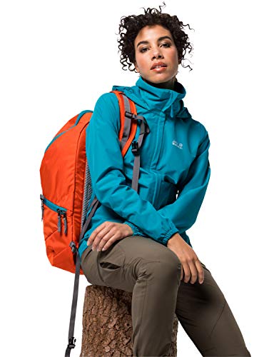 Jackwolfskin Stormy Point Jacket W Chaqueta Impermeable Transpirable, Turquesa (Dark Cyan), Extra-Large para Mujer