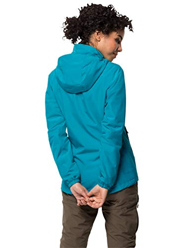 Jackwolfskin Stormy Point Jacket W Chaqueta Impermeable Transpirable, Turquesa (Dark Cyan), Extra-Large para Mujer