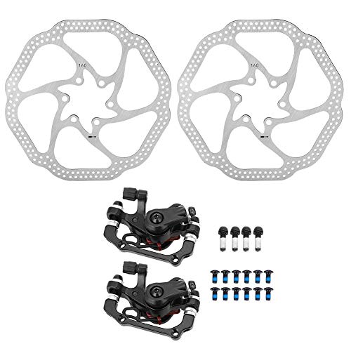 Jadeshay Manija de Bicicleta Bicicleta de montaña Freno de Disco mecánico Ciclismo Bicicleta Conjunto Trasero Delantero con rotores de 160 mm