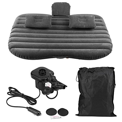 Jamitey Cama de coche, cómoda colchoneta de aire para maletero, asiento trasero combi 2 en 1, para exteriores, colchón para coche, sedán, SUV, color negro