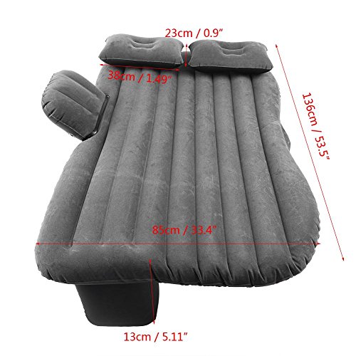 Jamitey Cama de coche, cómoda colchoneta de aire para maletero, asiento trasero combi 2 en 1, para exteriores, colchón para coche, sedán, SUV, color negro