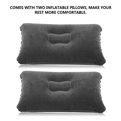 Jamitey Cama de coche, cómoda colchoneta de aire para maletero, asiento trasero combi 2 en 1, para exteriores, colchón para coche, sedán, SUV, color negro