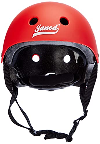 Janod - J03270 - Casco de color rojo, talla S, ajustable de 47 a 54 cm, con 11 orificios de ventilación, y bicicleta de equilibrio Bikloon para niños a partir de 3 años