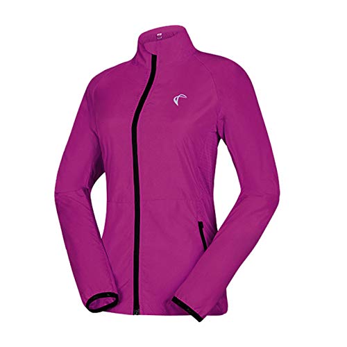 J.CARP chamarra cortavientos para mujer, superligera y visible, al aire libre, para ciclismo y correr, Large, Púrpura