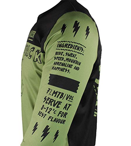 Jeanstrack Bike & Beer Camiseta técnica MTB, Unisex Adulto, Verde, XL