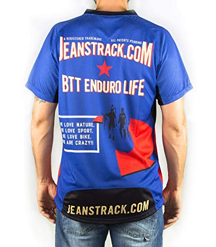 Jeanstrack Enduro Extr Camiseta técnica MTB, Rojo y Azul, L