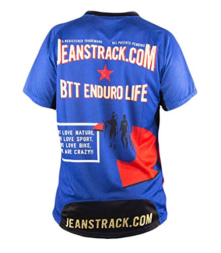 Jeanstrack Enduro Extr Camiseta técnica MTB, Rojo y Azul, L