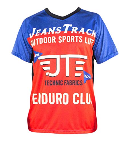 Jeanstrack Enduro Extr Camiseta técnica MTB, Rojo y Azul, L