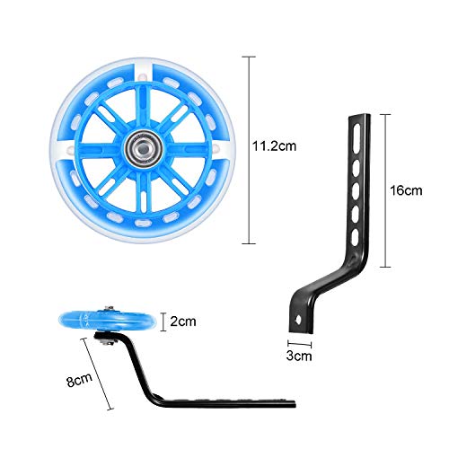 JEEZAO Ruedines Bicicleta Infantil, Bicicleta Estabilizador Ruedas,Niños Entrenamiento Ruedines Accesorio de Bicicleta Universal (Destello Azul)