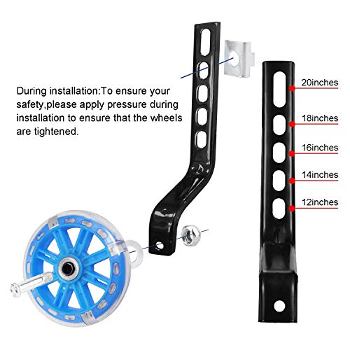 JEEZAO Ruedines Bicicleta Infantil, Bicicleta Estabilizador Ruedas,Niños Entrenamiento Ruedines Accesorio de Bicicleta Universal (Destello Azul)