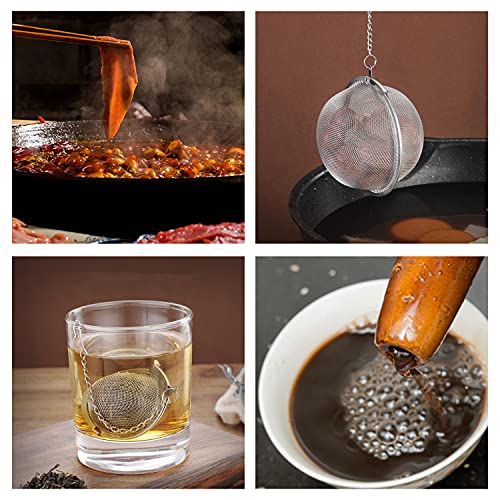 JEJA Infusor de Té 2 Piezas, Bolas Infusoras de 304 Acero Inoxidable, Colador De Té Creativo Esférico con Gancho de Cadena, 5cm, para Té de Hojas Sueltas, Especias y Condimentos