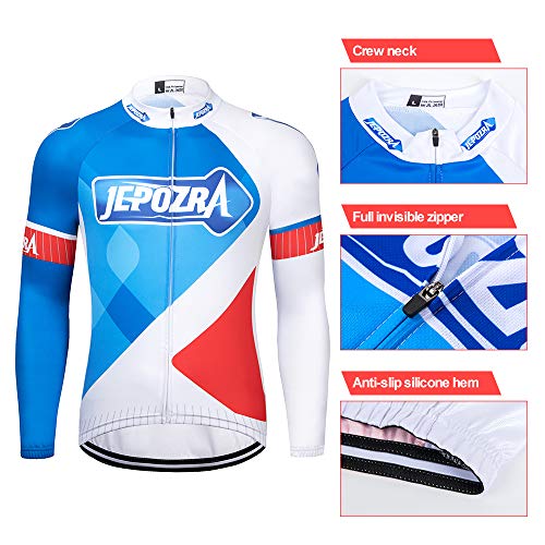 JEPOZRA Ciclismo Manga Larga Conjunto Para Hombre Respirable Al Aire Libre Bicicleta Maillot Almohadilla Gel Deportiva Ciclista Jersey Secado RáPido Bicicleta Ropa