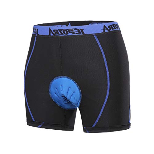 JEPOZRA Ciclismo Pantalones Cortos de Bicicleta 4D Gel de sílice Acolchado Ciclismo Calzoncillos Ropa Interior de Bicicleta MTB Bicicleta Pantalones Cortos(L, Azul)