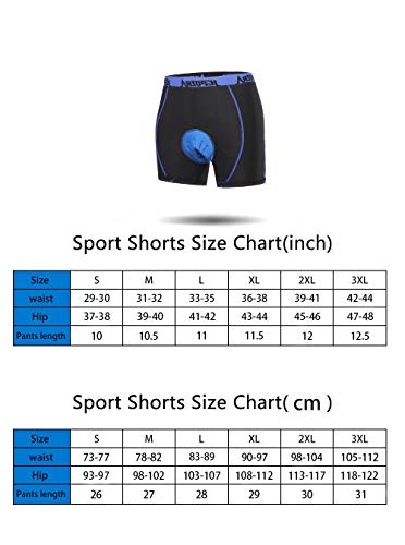 JEPOZRA Ciclismo Pantalones Cortos de Bicicleta 4D Gel de sílice Acolchado Ciclismo Calzoncillos Ropa Interior de Bicicleta MTB Bicicleta Pantalones Cortos(L, Azul)