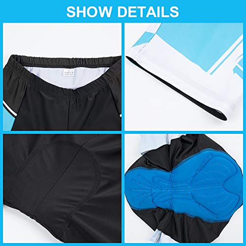 JEPOZRA Culotte Ciclismo Hombre Verano Pantalon Cortos MTB con Badana Gel Culote Ciclista Acolchado Pantalones Cortas Bici Proteccion Cycling Shorts (Blanco, XL)