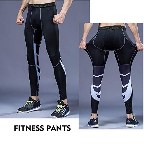 JEPOZRA Leggings Hombre Pantalones Deportivos Hombre Sundried Medias Entrenamiento,Pantalón de Compresión Secado Rápido Pantalones Deporte Mallas Largas para Running Fitness Yoga