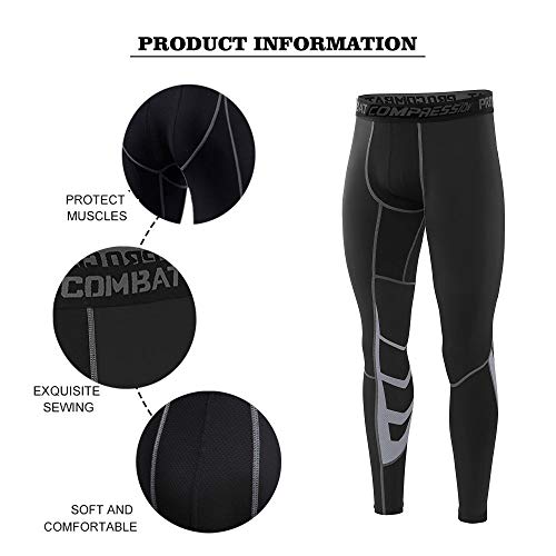 JEPOZRA Leggings Hombre Pantalones Deportivos Hombre Sundried Medias Entrenamiento,Pantalón de Compresión Secado Rápido Pantalones Deporte Mallas Largas para Running Fitness Yoga