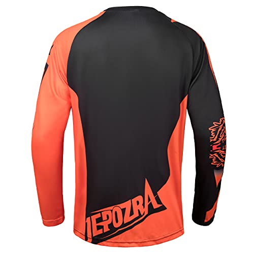 JEPOZRA Maillot Descenso Hombre Verano MTB Manga Larga Bicicleta Downhill Deportes al Aire Libre Camiseta Ciclismo Motocross Ropa Tops