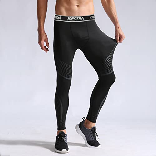 JEPOZRA Mallas Termicas Hombre Running Leggins Compresion Deporte Pantalon Gimnasio Hombre Mallas Correr para Fitness Futbol Baloncesto