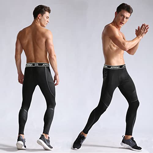 JEPOZRA Mallas Termicas Hombre Running Leggins Compresion Deporte Pantalon Gimnasio Hombre Mallas Correr para Fitness Futbol Baloncesto