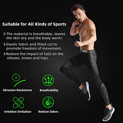 JEPOZRA Mallas Termicas Hombre Running Leggins Compresion Deporte Pantalon Gimnasio Hombre Mallas Correr para Fitness Futbol Baloncesto