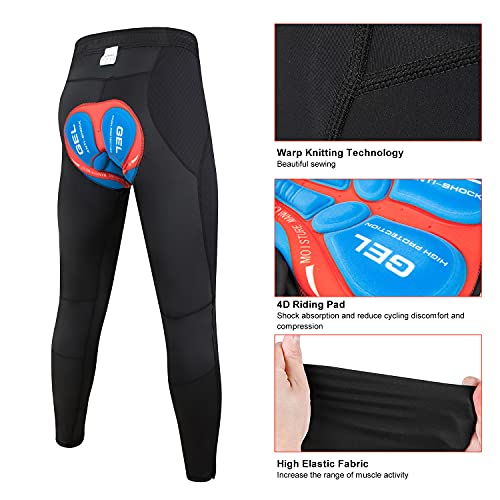 JEPOZRA Pantalon Largo Ciclismo Hombre con Badana Gel Pantalones Bicicleta Pantalon MTB Endura Transpirable de Secado Rápido Mountain Bike Pants