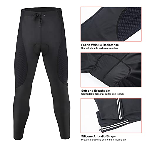 JEPOZRA Pantalon Largo Ciclismo Hombre con Badana Gel Pantalones Bicicleta Pantalon MTB Endura Transpirable de Secado Rápido Mountain Bike Pants