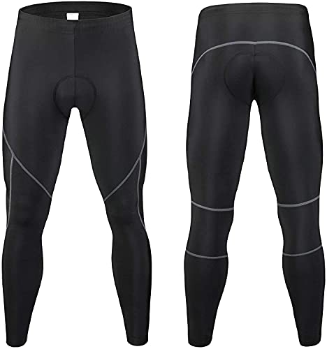 JEPOZRA Pantalones de Ciclismo de Invierno para Hombre, Largos con Acolchado de Gel 4D, para Bicicleta de montaña, Transpirables, de compresión, térmicos, Pantalones Deportivos