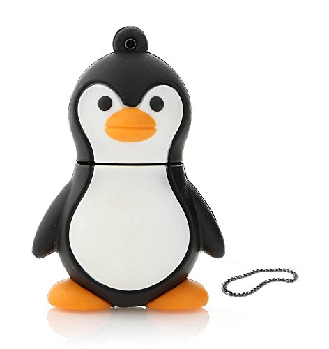 JER Memoria Flash USB, 16GB Flash Drive 2.0, Pendrive de Pingüino Memoria Stick Thumb Drive con Key Chain