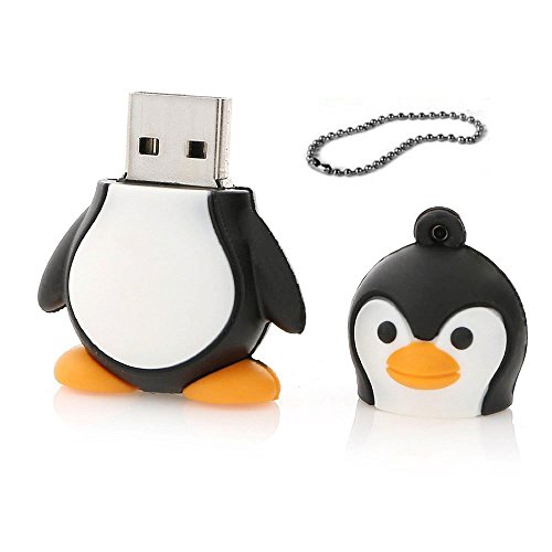 JER Memoria Flash USB, 16GB Flash Drive 2.0, Pendrive de Pingüino Memoria Stick Thumb Drive con Key Chain