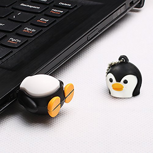 JER Memoria Flash USB, 16GB Flash Drive 2.0, Pendrive de Pingüino Memoria Stick Thumb Drive con Key Chain